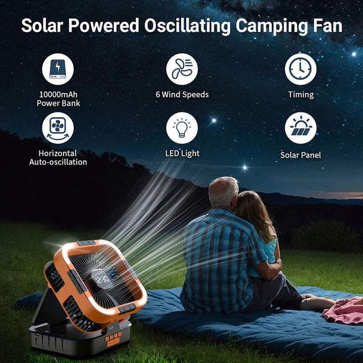 3 i 1 solardrevet campingvifte | Luvikno