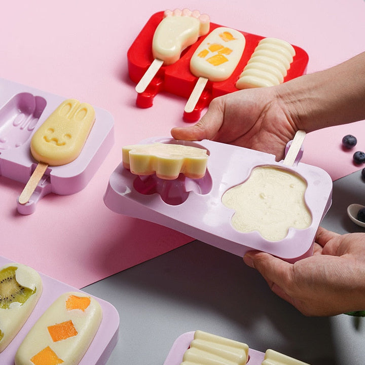 Iskremform Popsicleformer med lokk DIY Hjemmelaget Is Lollyform | Luvikno
