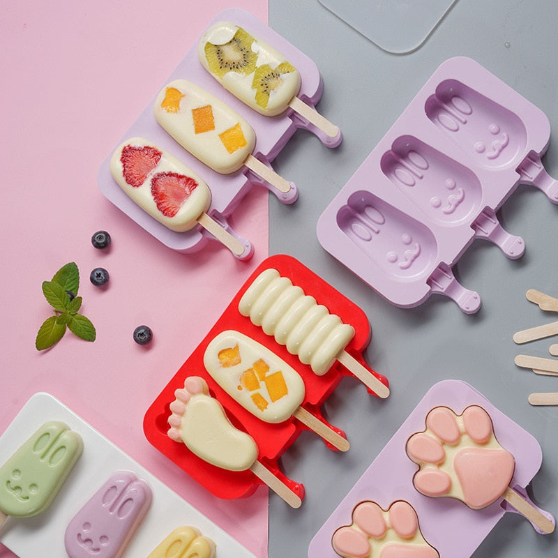Iskremform Popsicleformer med lokk DIY Hjemmelaget Is Lollyform | Luvikno