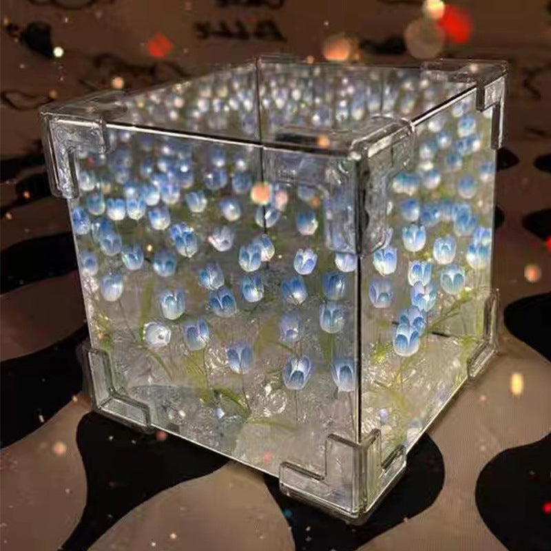 Diy Tulip Flower Sea Cube Lampe