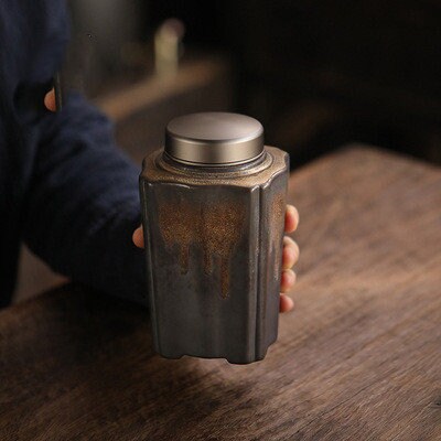 Vintage keramisk te- og kaffelagerbeholder – 900ml lufttett beholder | Luvikno