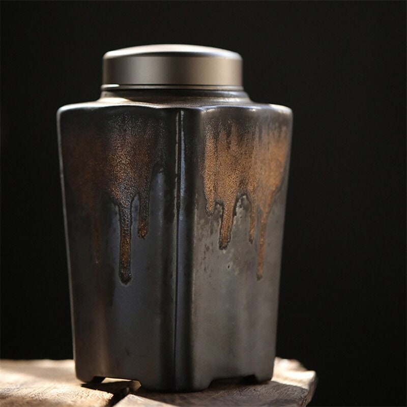 Vintage keramisk te- og kaffelagerbeholder – 900ml lufttett beholder | Luvikno