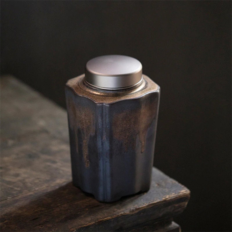 Vintage keramisk te- og kaffelagerbeholder – 900ml lufttett beholder | Luvikno