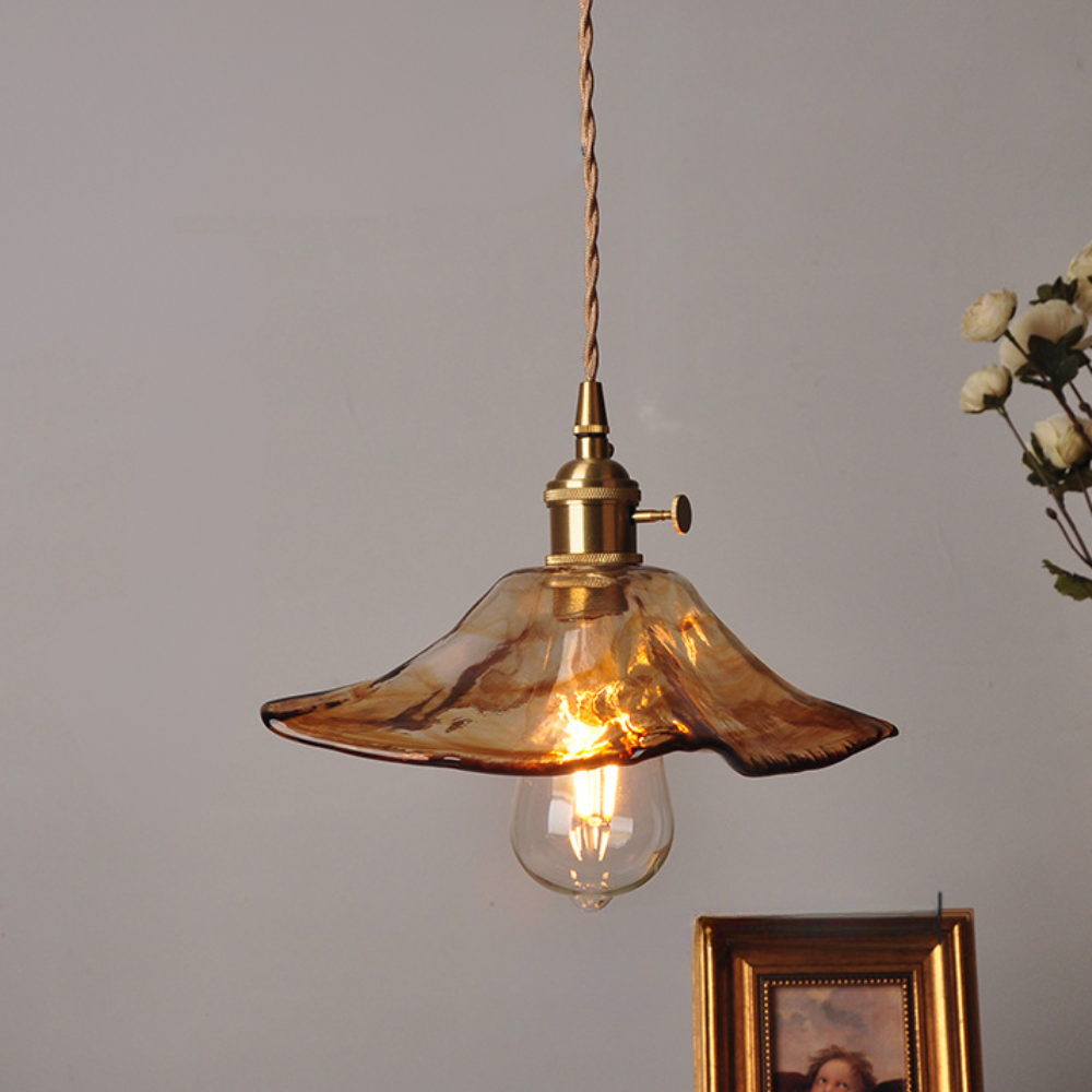 Pendant Light Vintage Glass Ceiling Fixture Dining Room Lighting Luvikno