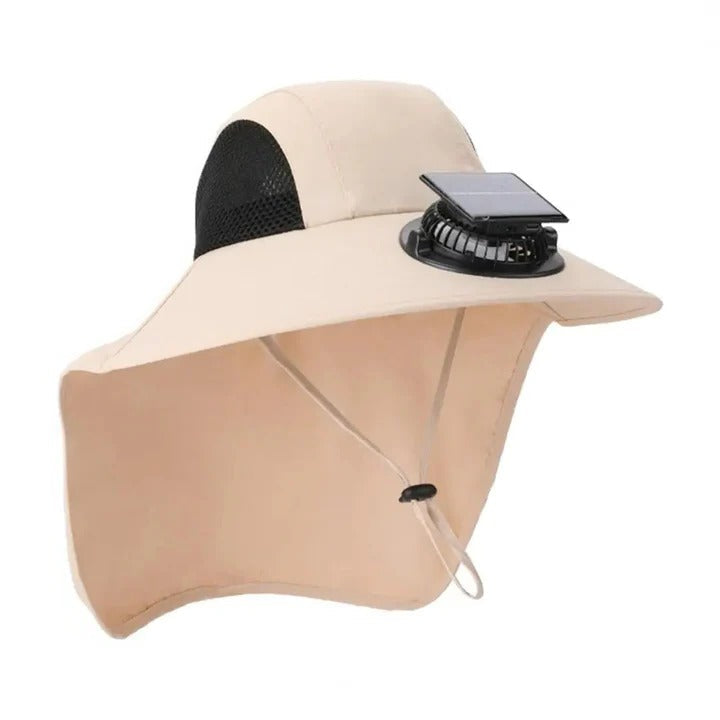 Solar Fan Hat med Bred Skjerm UV Beskyttelse | Luvikno