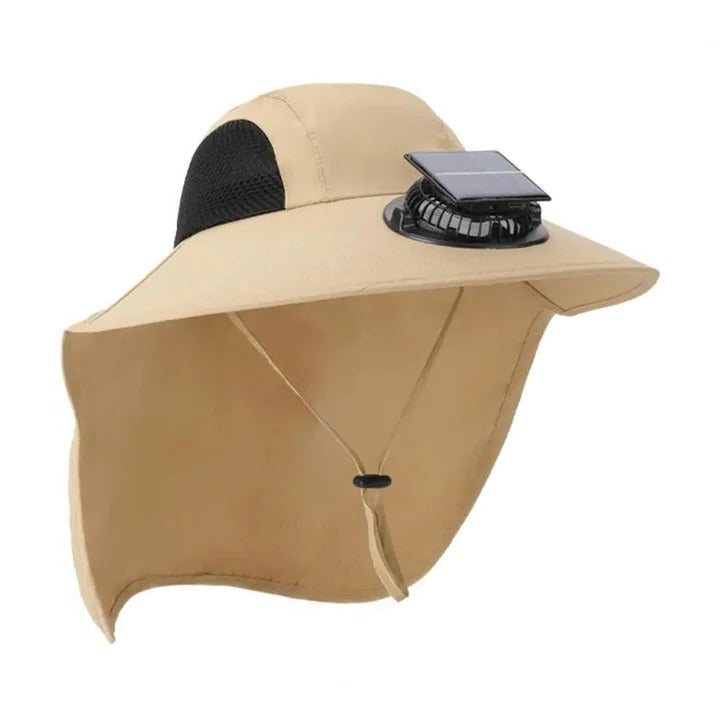 Solar Fan Hat med Bred Skjerm UV Beskyttelse | Luvikno