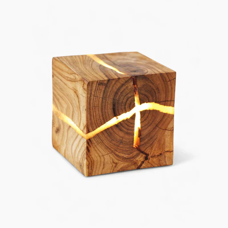 CrackLumen - Unik rustikk sprukket bordlampe Luvikno