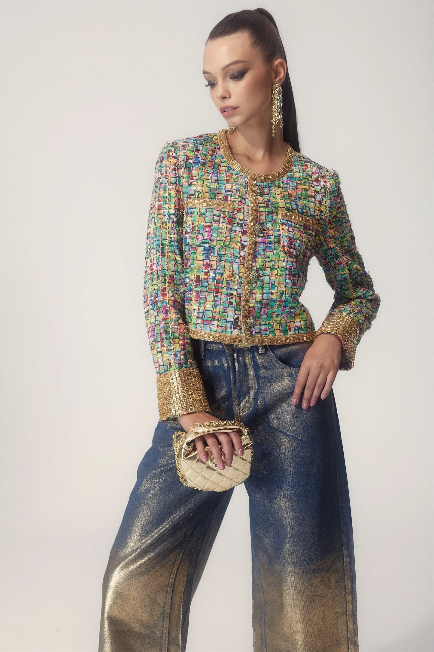 Luvik | Tulostettu helmikoristeltu takki