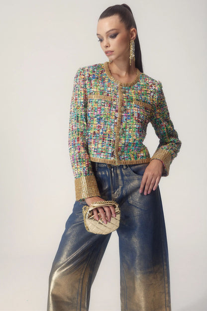 Luvik | Tulostettu helmikoristeltu takki