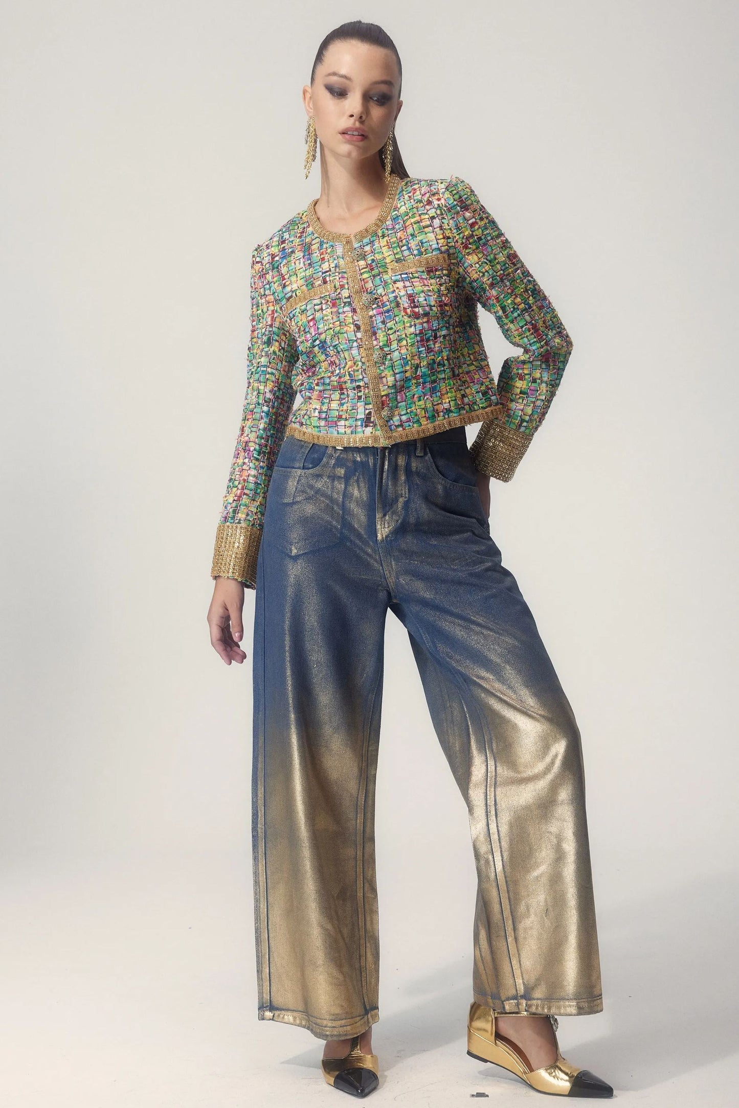 Luvik | Tulostettu helmikoristeltu takki