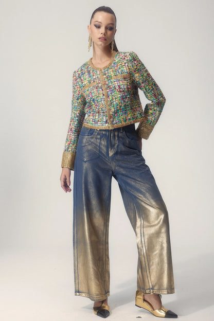 Luvik | Tulostettu helmikoristeltu takki