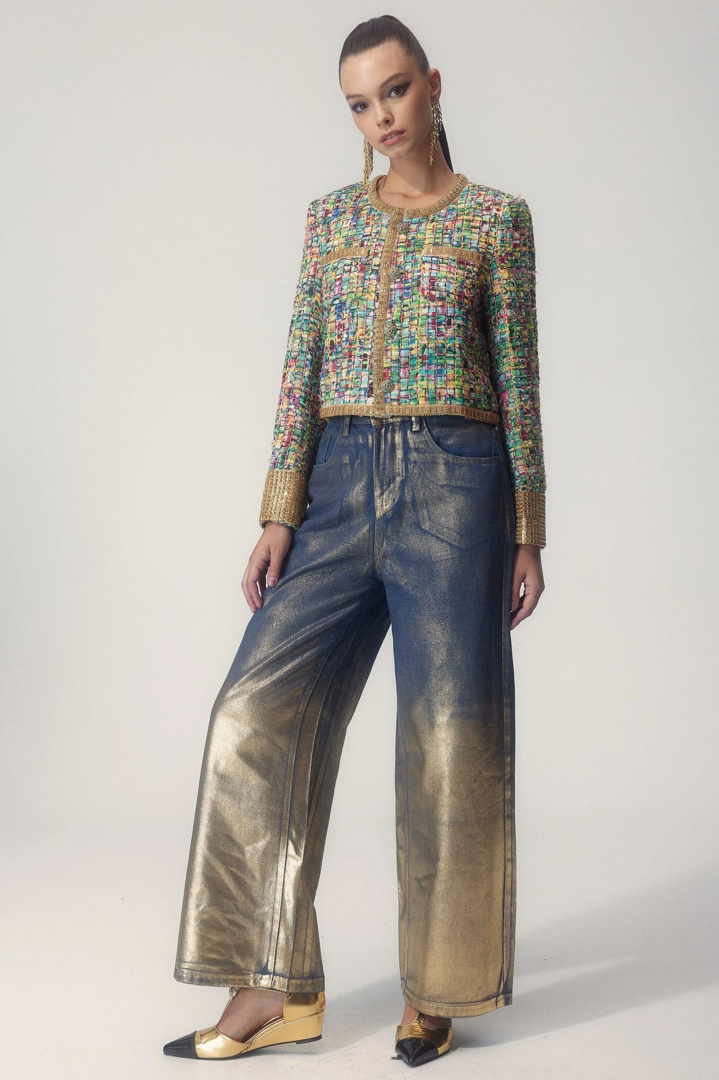 Luvik | Tulostettu helmikoristeltu takki