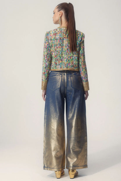 Luvik | Tulostettu helmikoristeltu takki