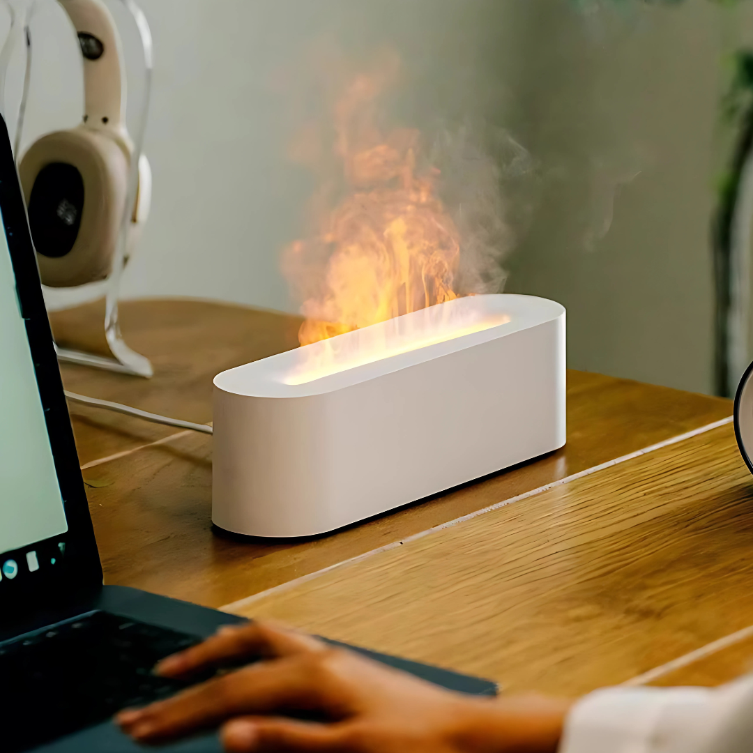 Aromaterapi Flamme Effekt Luftfukter Lampe Luvikno