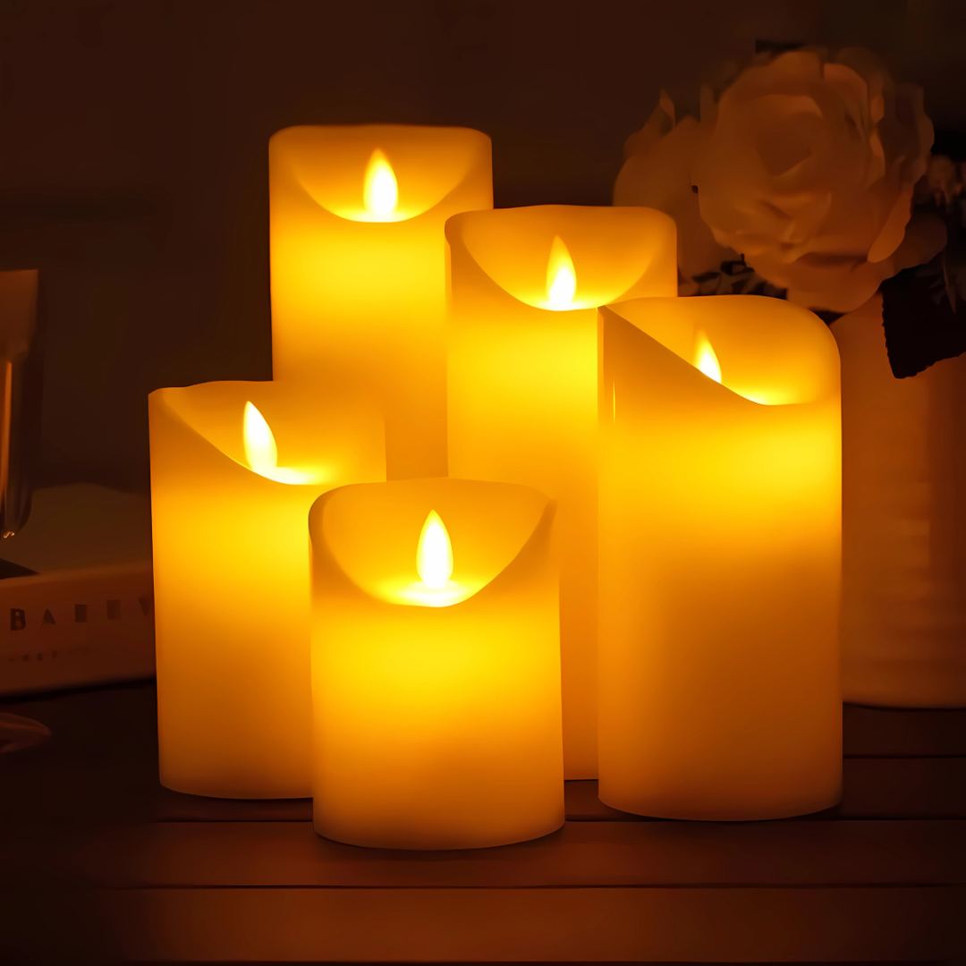 LED flammefrie flimrende dekorative stearinlys Luvikno