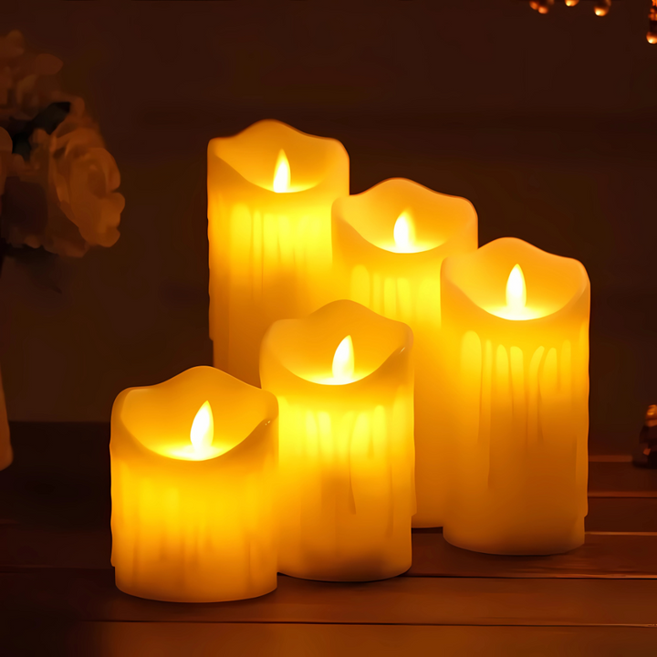 LED flammefrie flimrende dekorative stearinlys Luvikno