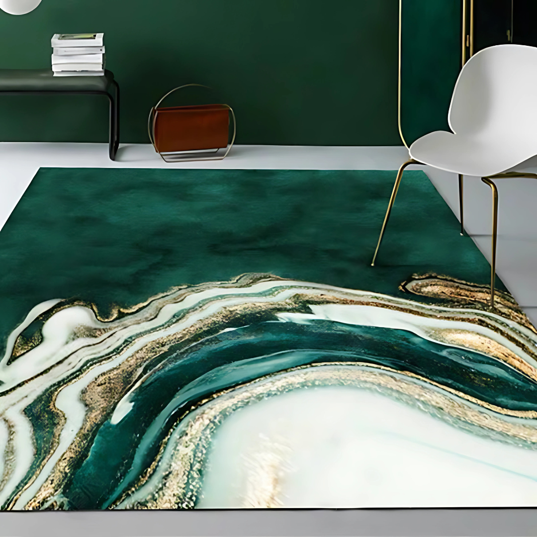 Område teppe Moderne Abstrakt Marmor Polyester Luvikno