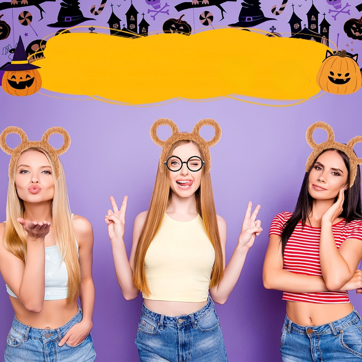 Luvikno | Pelsaktig Halloween Chipmunk Kostyme Tilbehør Sett | Hodebånd Briller