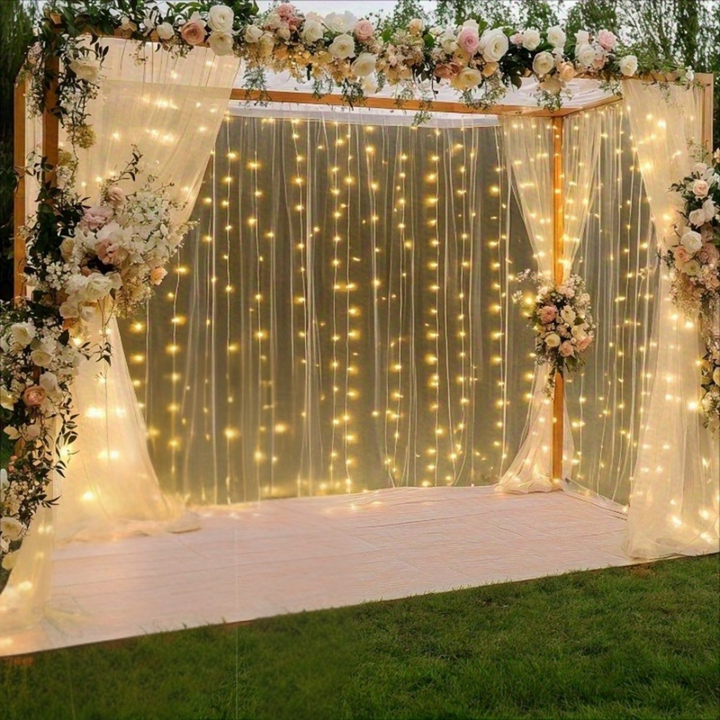 Fairy Lights Curtain Varm Hvit LED USB Sett Luvikno
