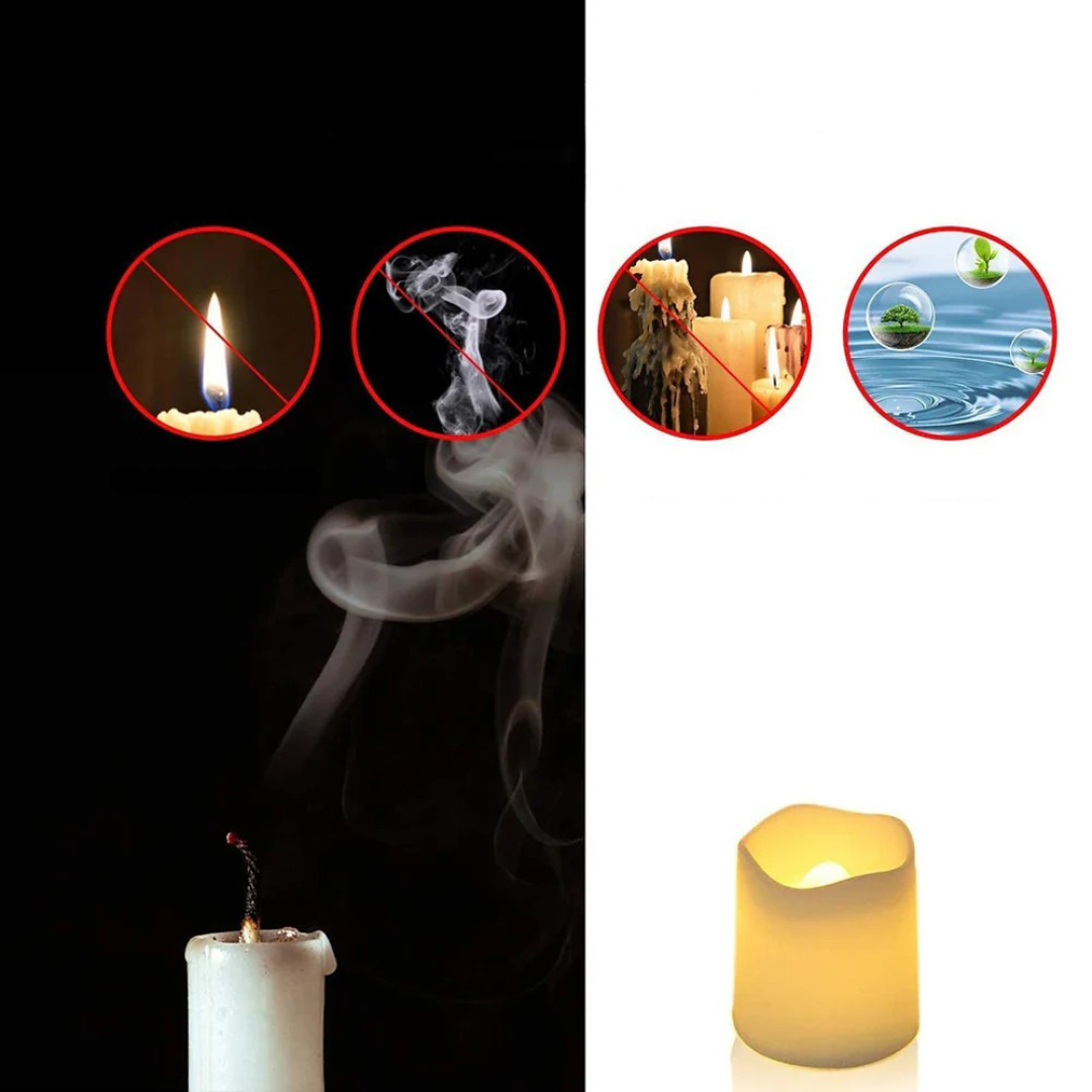 LED Lys Varme Hvit Flameless Plast Sett Luvikno