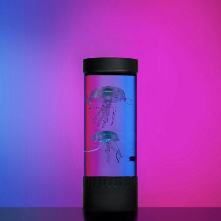 SerenitySphere - LED Akvarium Manet Lampe | Beroligende Lava Lampe med 7 Farger | Atmosfærisk Belysning | Luvikno