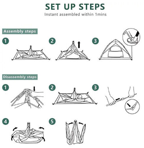 3 Sekunder Instant Pop Up Telt - For Eventyr & Reiseliv Luvikno