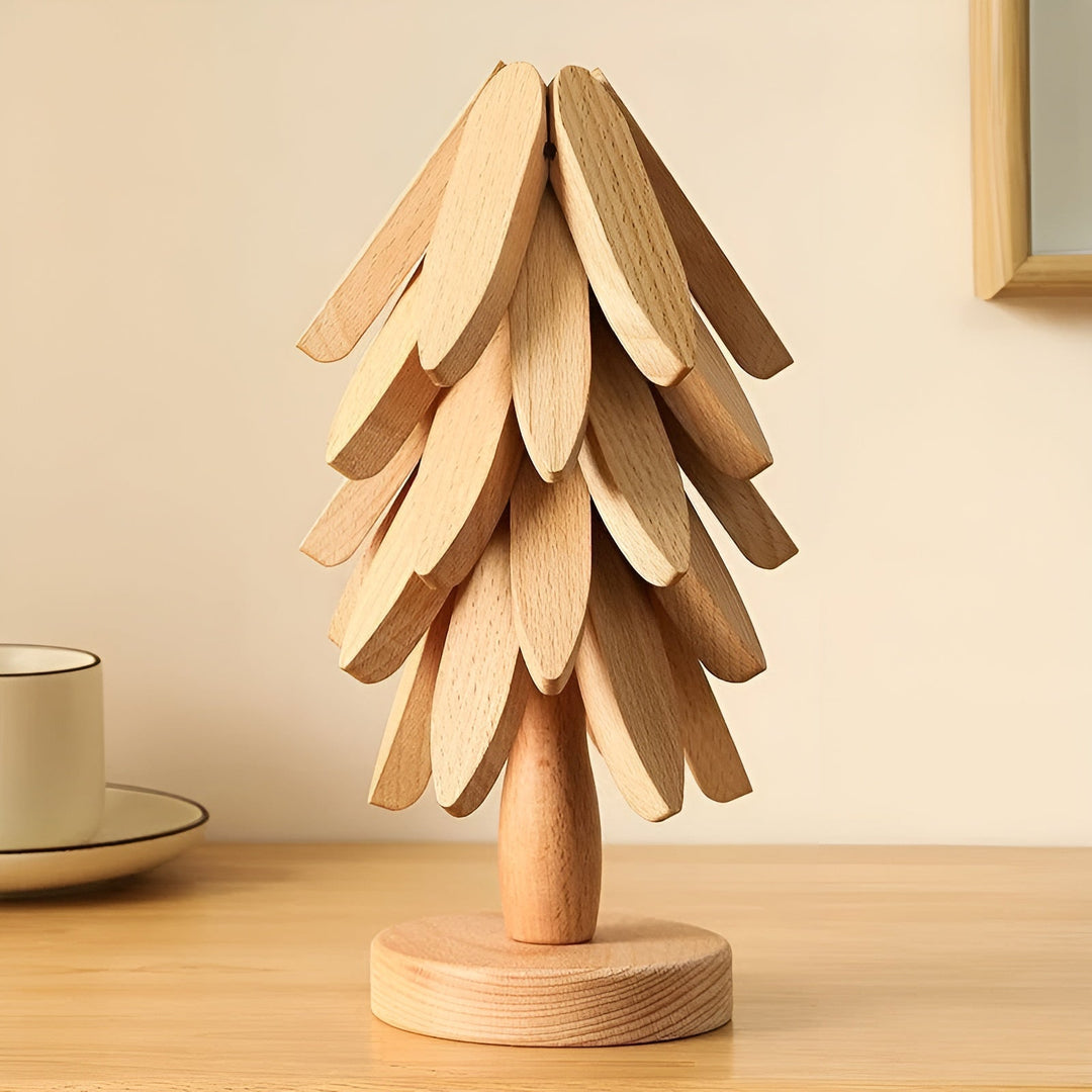 Juletrær coasters foldbare – Dekorative & Praktiske | Ideell for drikke & ferier | Luvikno