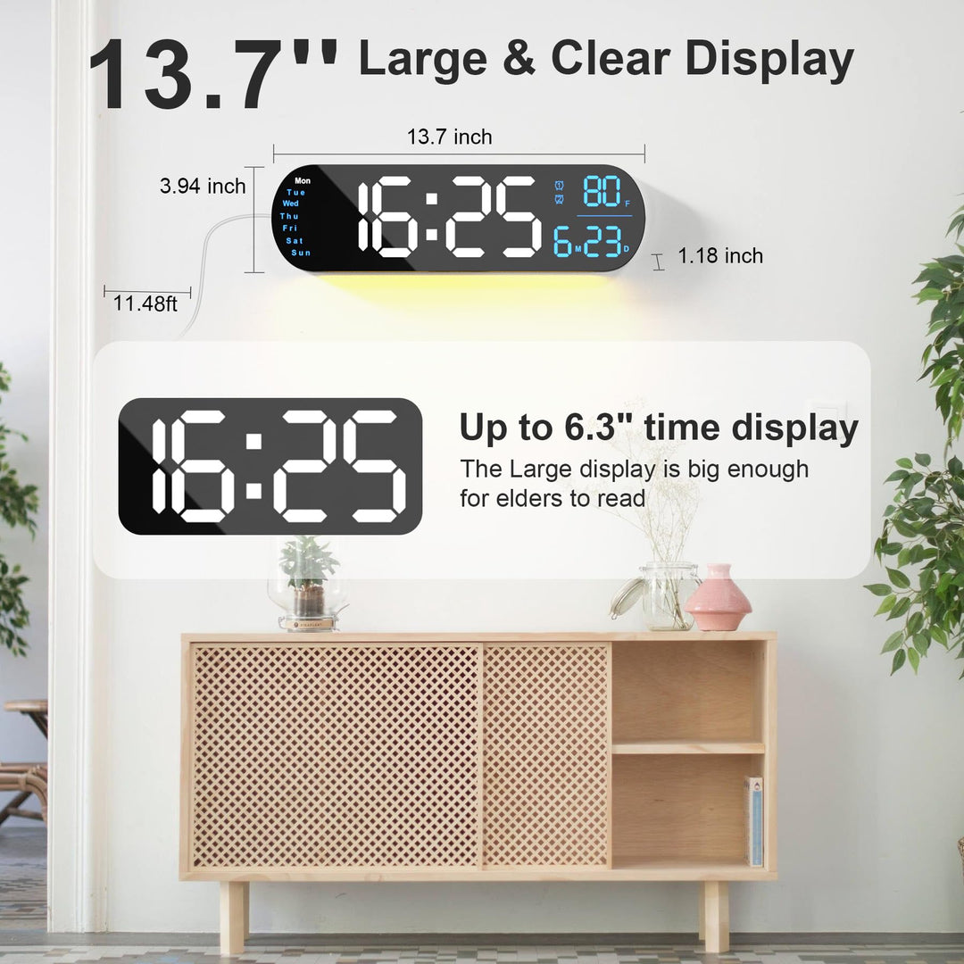Multi Functional LED Display Clock | Luvikno
