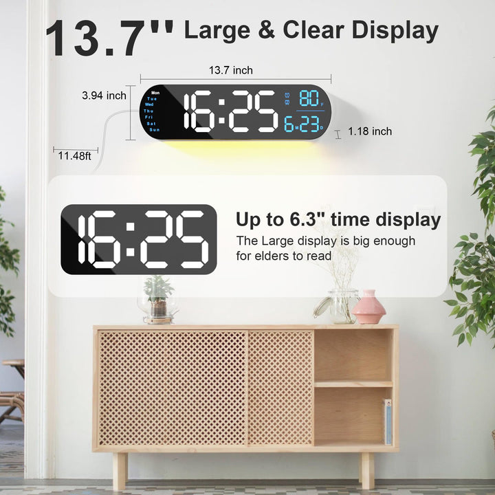 Multi Functional LED Display Clock | Luvikno