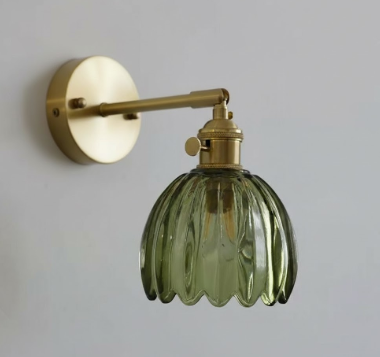Luvikno | Retro Vegglampe | Glass Tulipan Skjerm Vintage Vegglampe