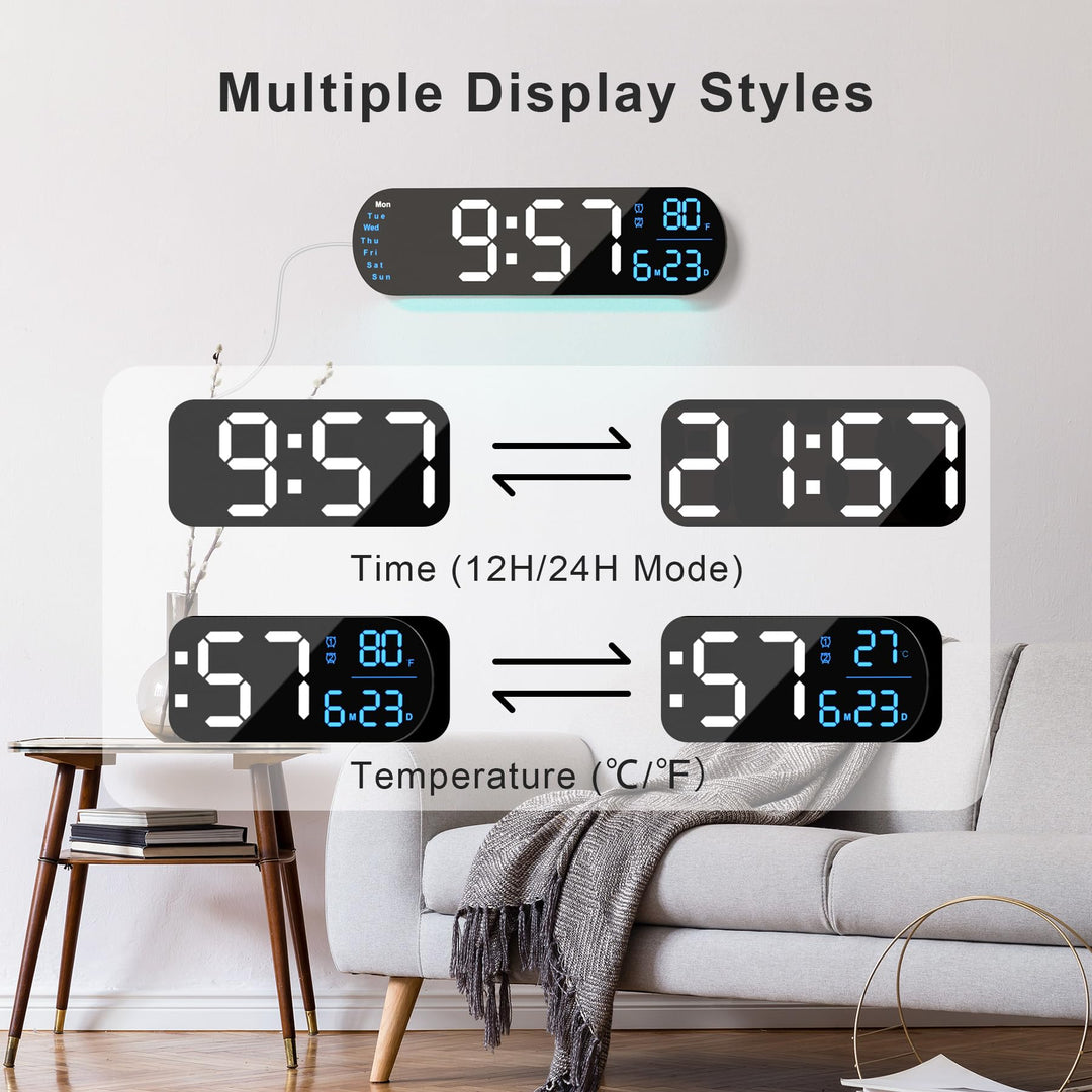 Multi Functional LED Display Clock | Luvikno