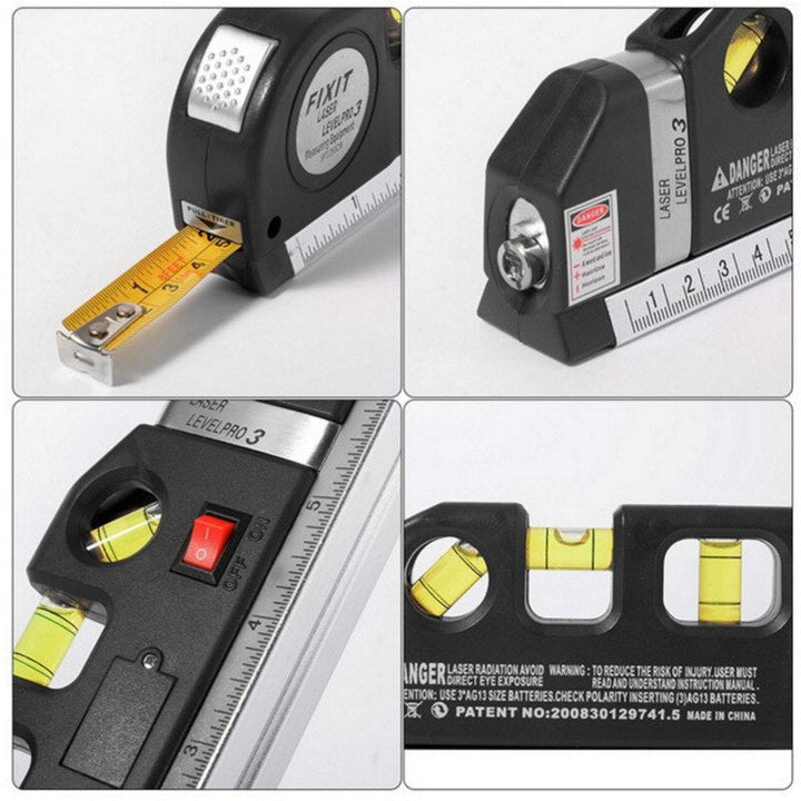 in-1 Verktøy – Laser Nivå med Linjal, Nivå og Protractor Luvikno