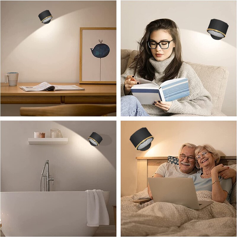 Luvikno | 360° Vegglampe - Trådløs oppladbar vegglampe