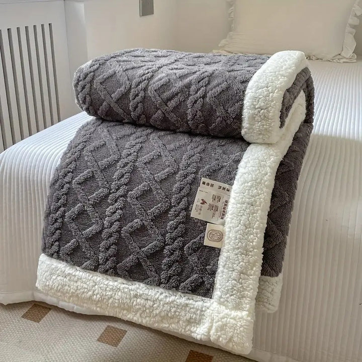 Luvikno | Fleece Kaste Teppe Sherpa Vendbar Sengeoverdrag