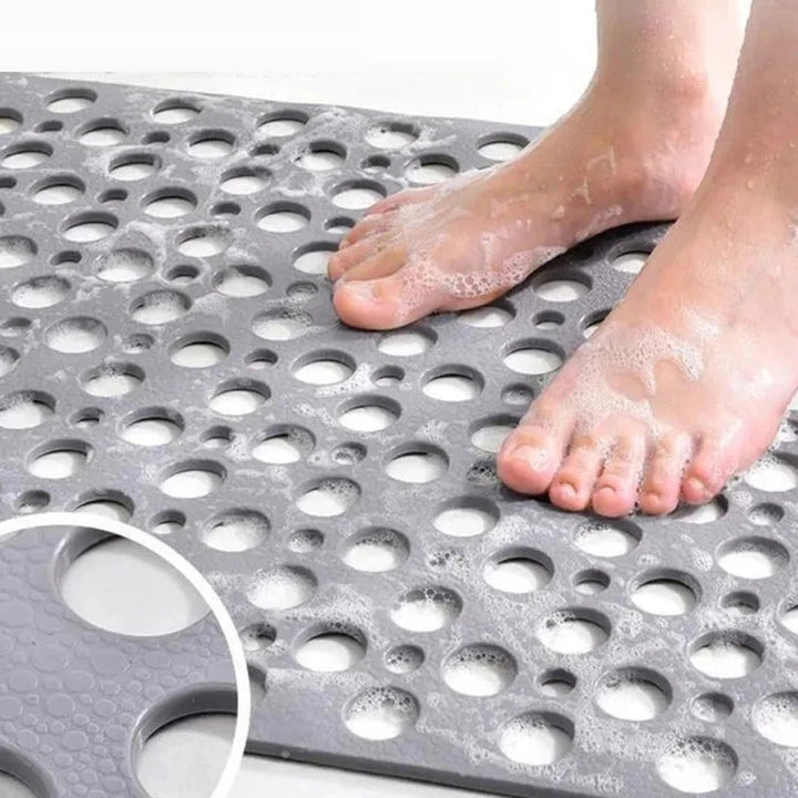 AquaGuard Antiskli Gummimatte – Hygienisk Badmatte med Sugekopper og Hurtig-Tørkende Design | Luvikno