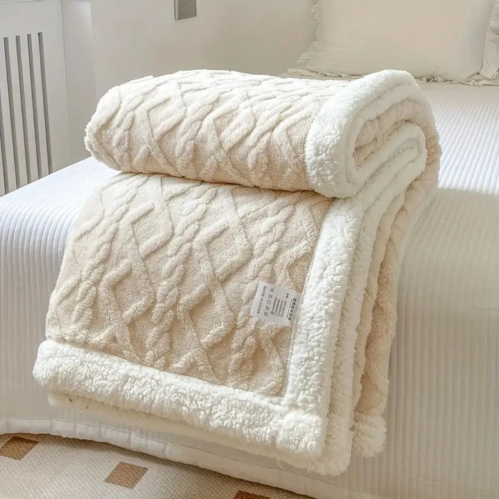 Luvikno | Fleece Kaste Teppe Sherpa Vendbar Sengeoverdrag