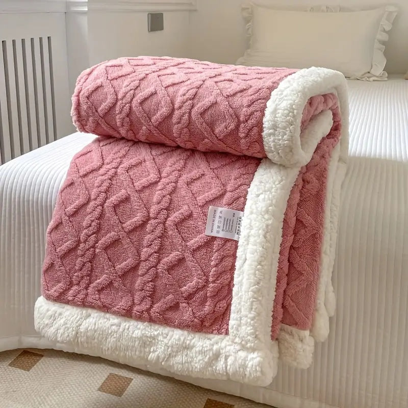 Luvikno | Fleece Kaste Teppe Sherpa Vendbar Sengeoverdrag