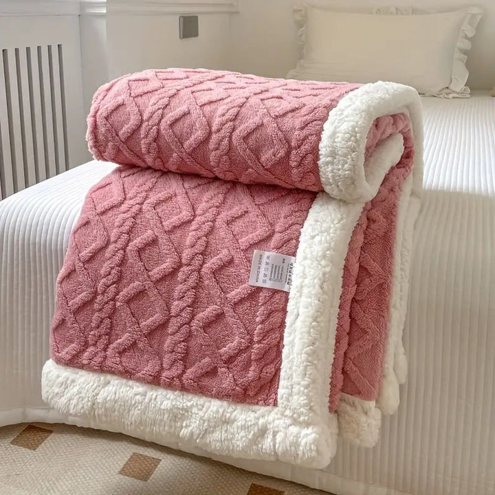Luvikno | Fleece Kaste Teppe Sherpa Vendbar Sengeoverdrag