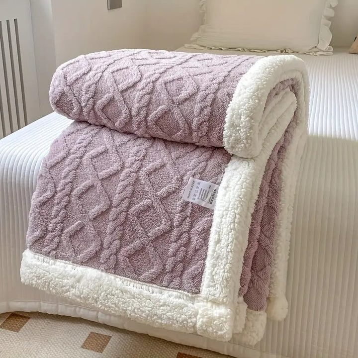Luvikno | Fleece Kaste Teppe Sherpa Vendbar Sengeoverdrag