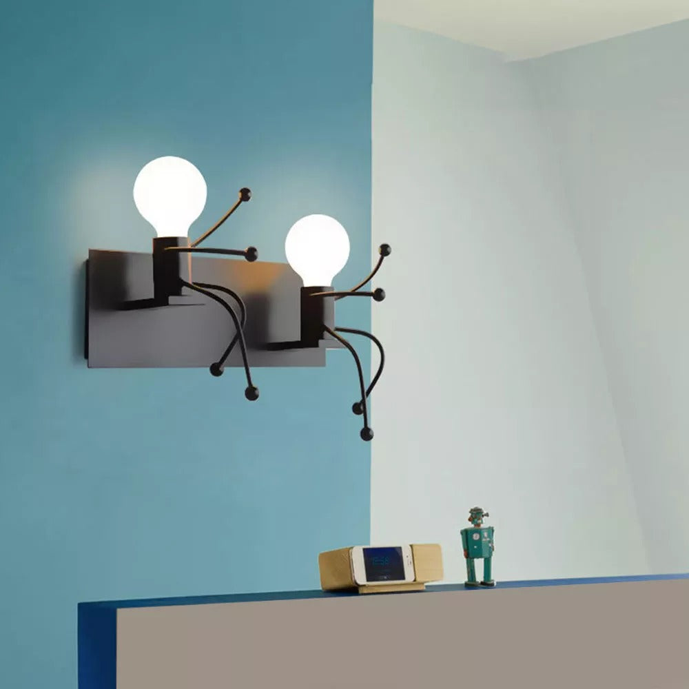 Mini Man Robot Art Vegglampe | Luvikno