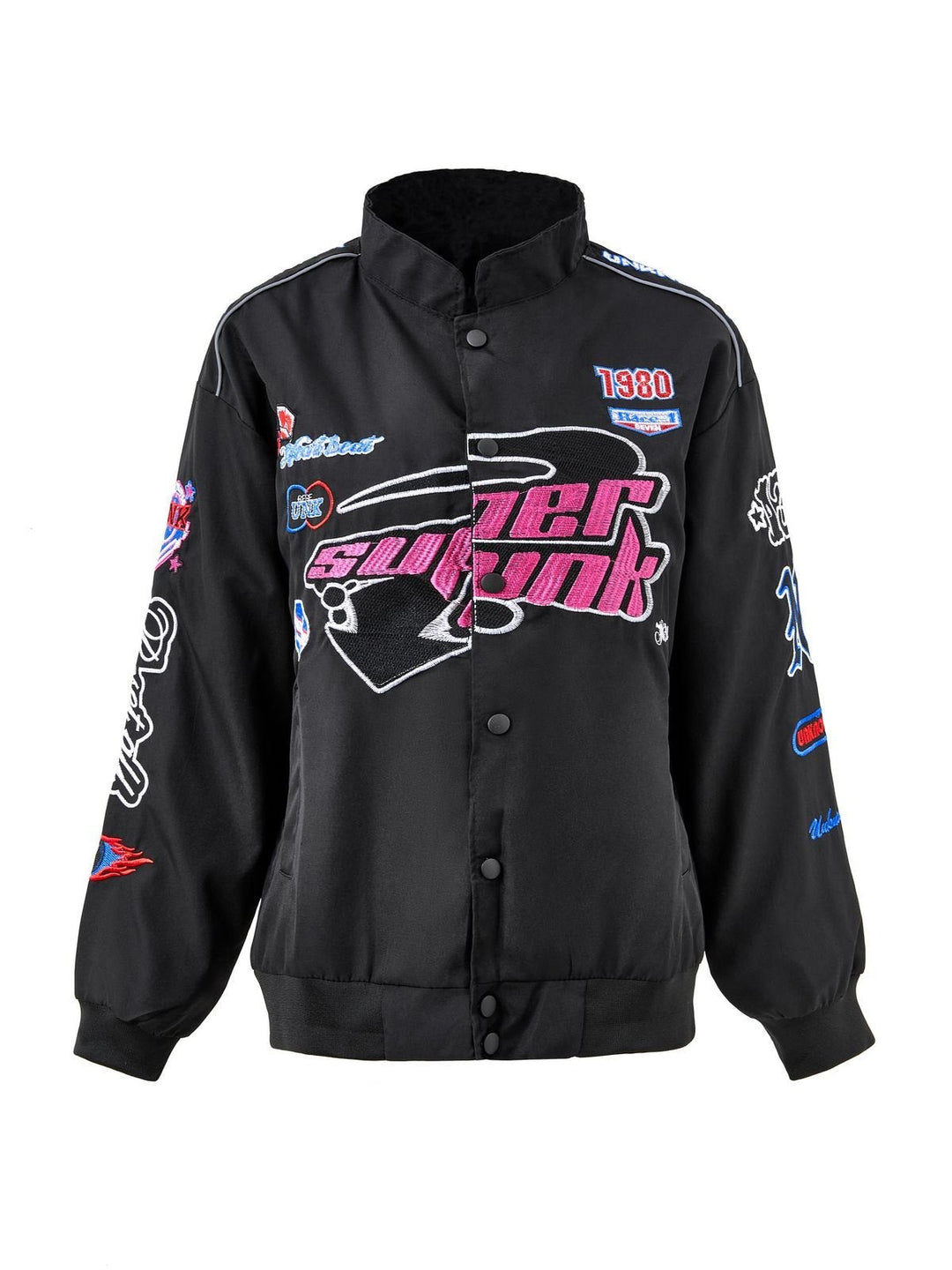Luvik | Vintage Moottoripyörä Bomber-takki, jossa on Kirjonta