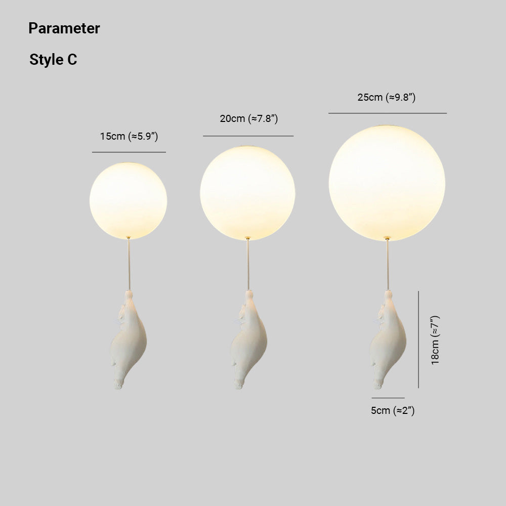 SkyDream Kids Taklampe med Bjørn og Ballong - Lekent Design og Energisparende LED-belysning | Luvikno