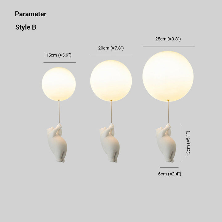 SkyDream Kids Taklampe med Bjørn og Ballong - Lekent Design og Energisparende LED-belysning | Luvikno