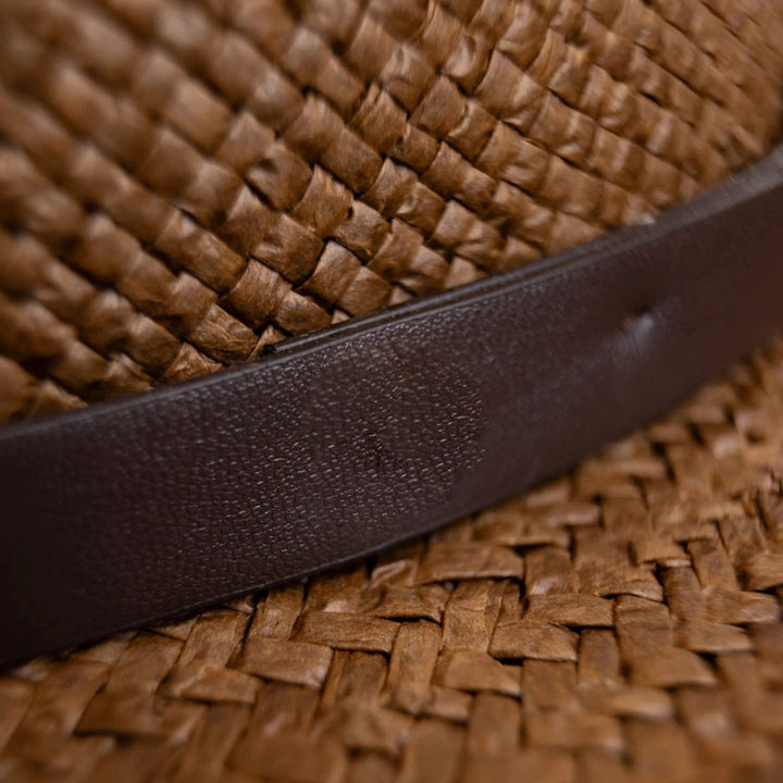 Moderne Minimalistisk Strå Fedora Hatt – Kaffe | Luvikno