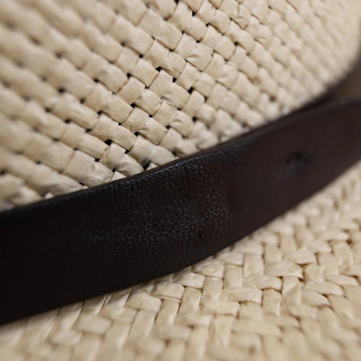 Moderne Minimalistisk Strå Fedora Hatt – Kaffe | Luvikno