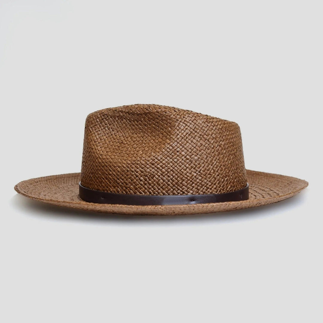 Moderne Minimalistisk Strå Fedora Hatt – Kaffe | Luvikno