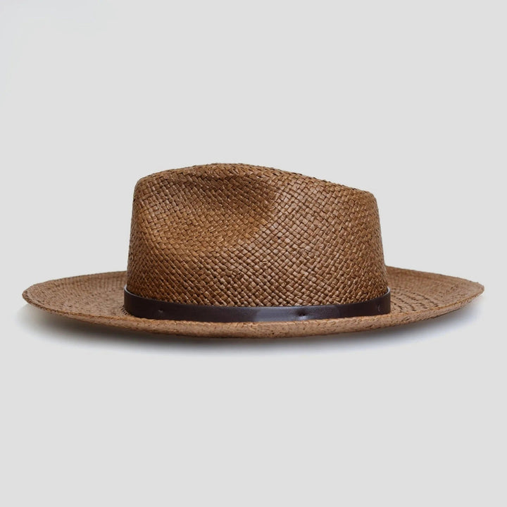 Moderne Minimalistisk Strå Fedora Hatt – Kaffe | Luvikno