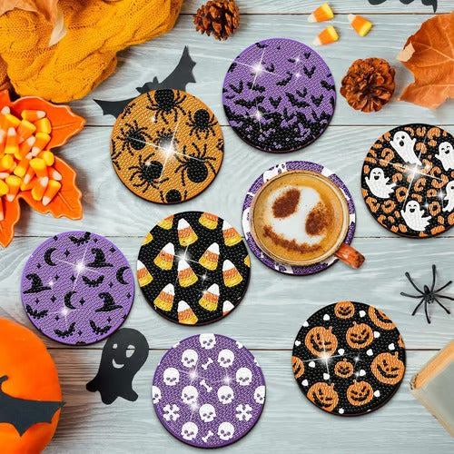 Luvikno | SpukMeister Coaster Set — La Halloween-festen din bli fortryllet med magisk fascinasjon og gjester som er begeistret!