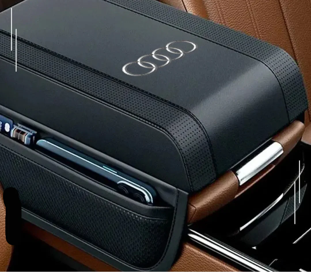 Luvikno | LuxAuto Elegance Lær Armlene | Luksus armlene med justerbar lagringsfunksjon for bilen din