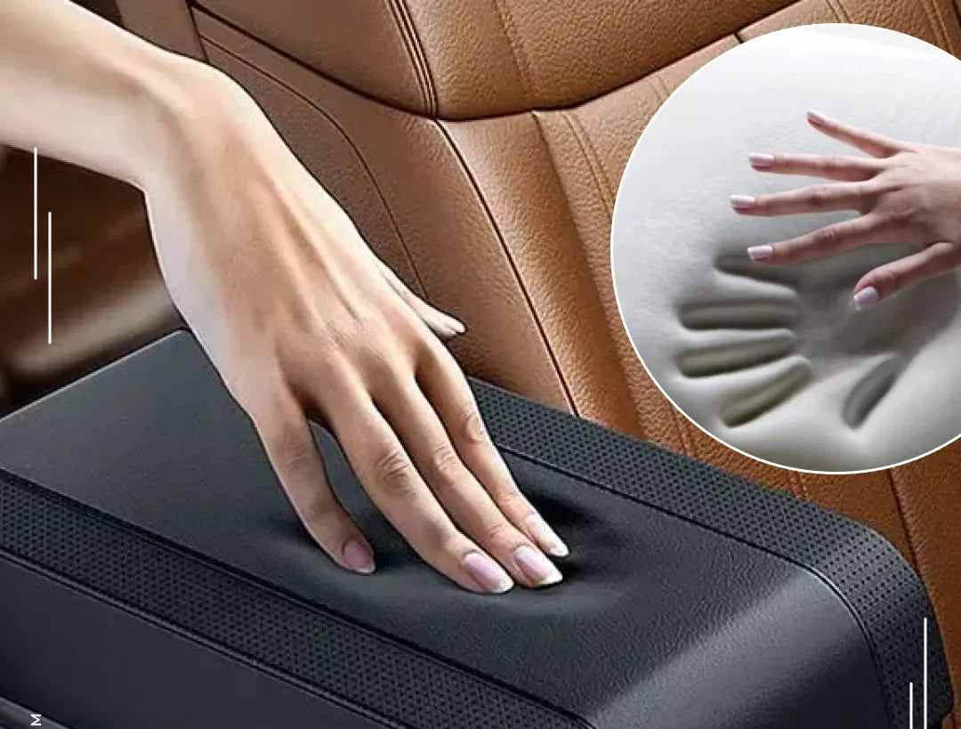 Luvikno | LuxAuto Elegance Lær Armlene | Luksus armlene med justerbar lagringsfunksjon for bilen din